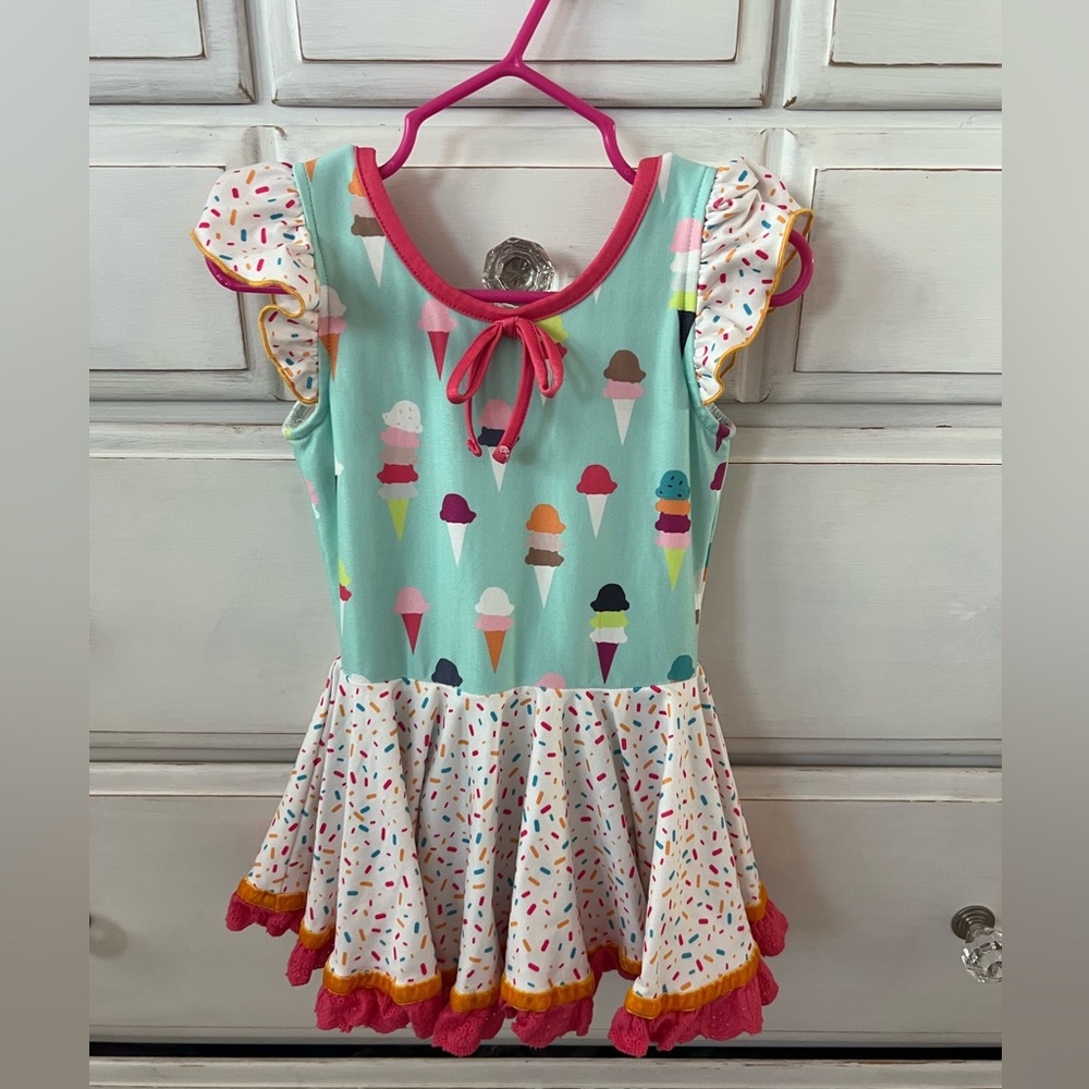 Cheeky Plum Ice Cream Delight Dress - Mint and White